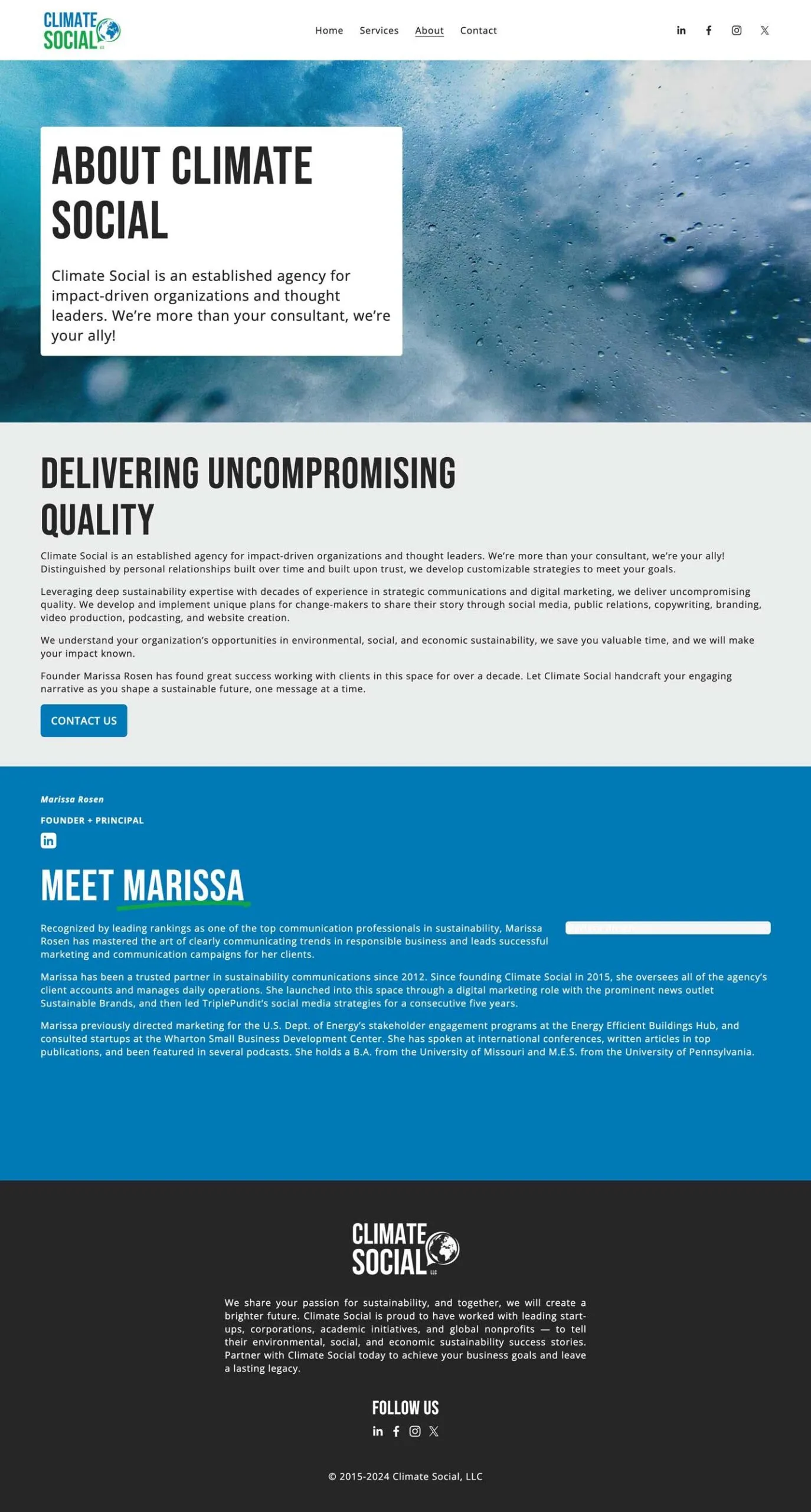 About us page for marketing agency's website