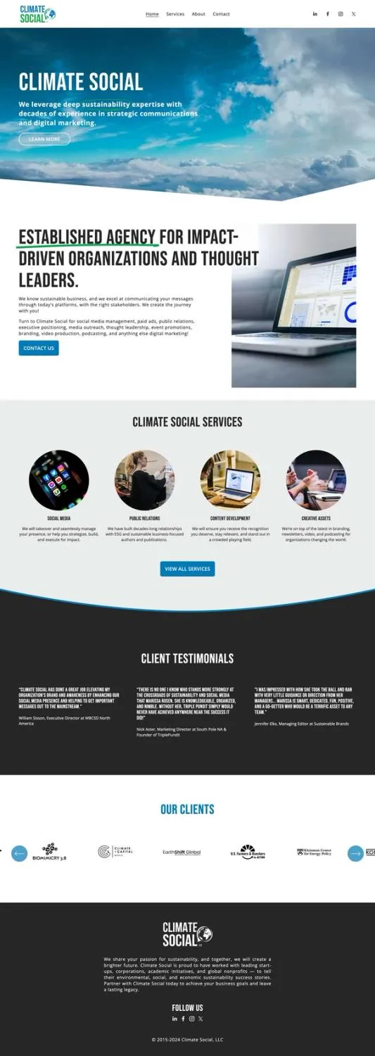 Marketing agency website home page