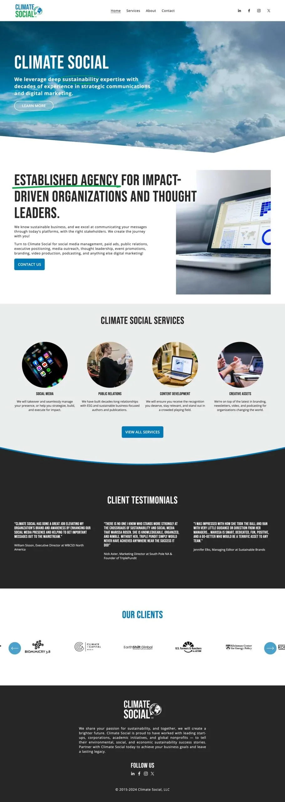 Marketing agency website home page