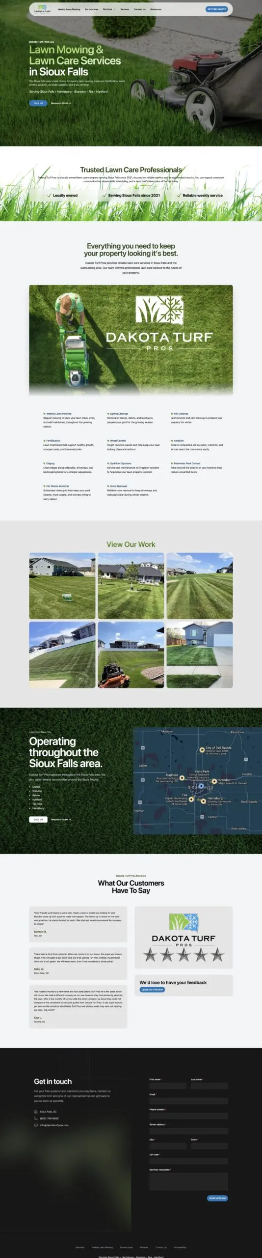 Lawncare company home page