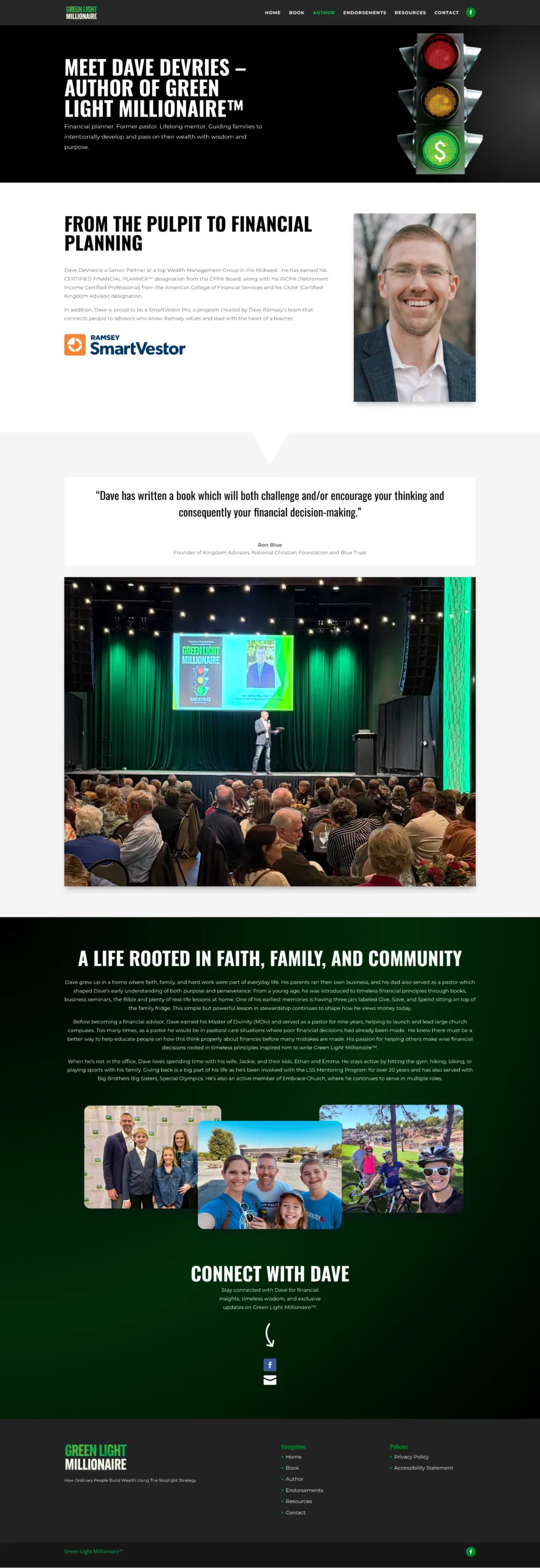Author website about page