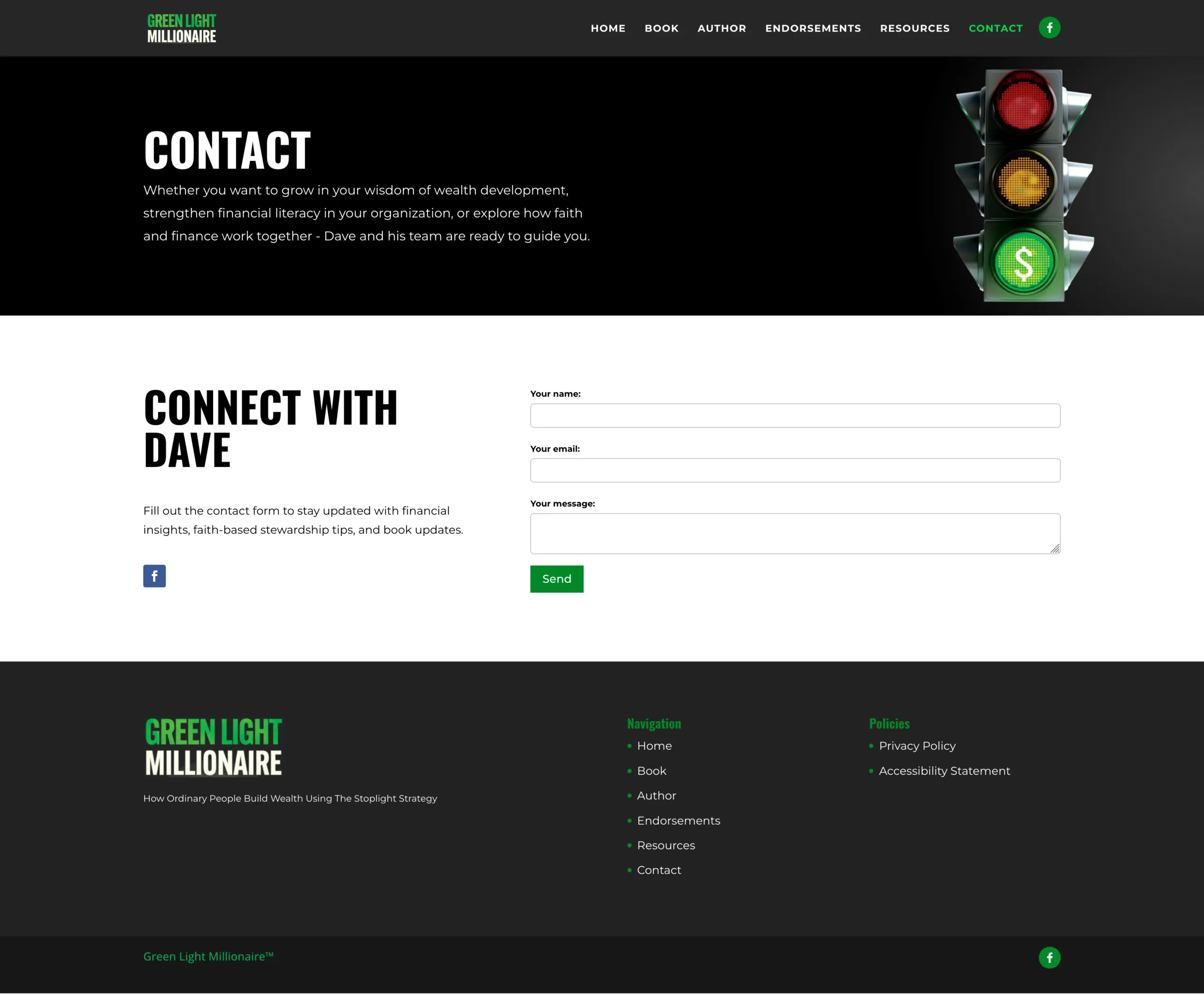 Author website contact page