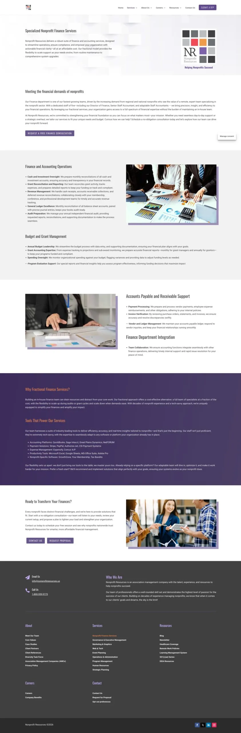 Nonprofit Resources services page