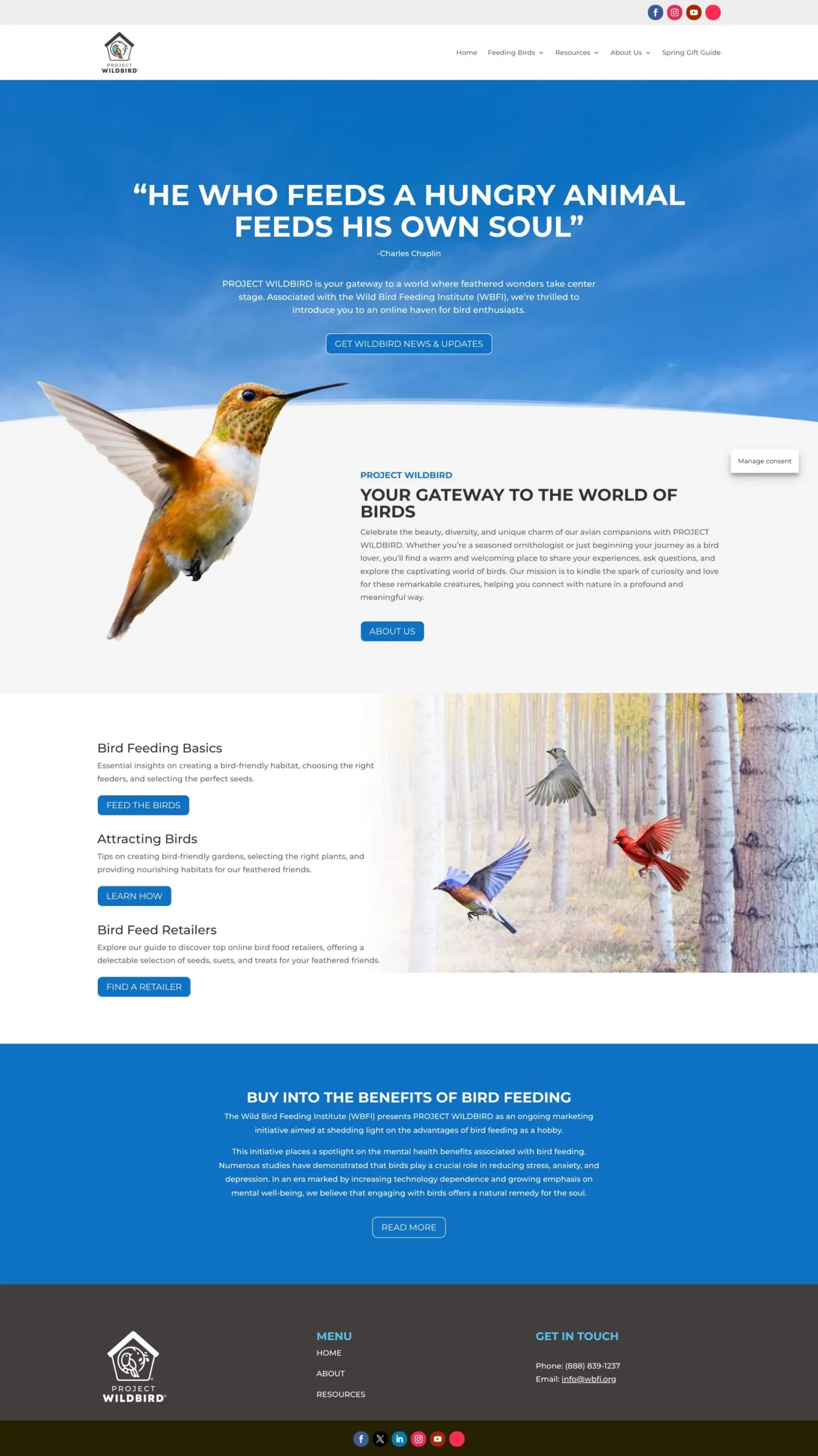 Project Wildbird home page
