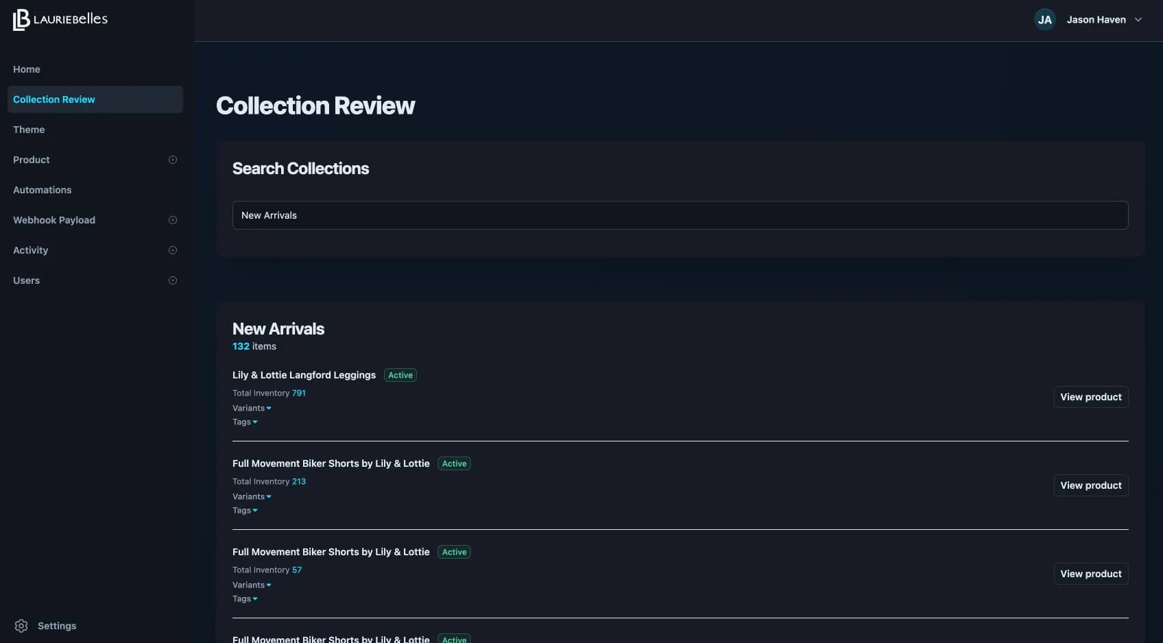 Shopify custom app that shows collection details