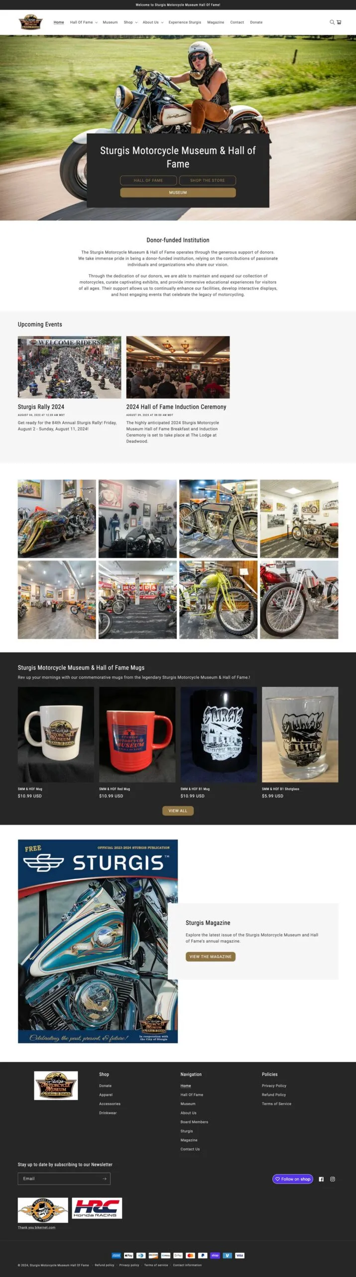 Sturgis Motorcycle Hall of Fame home page