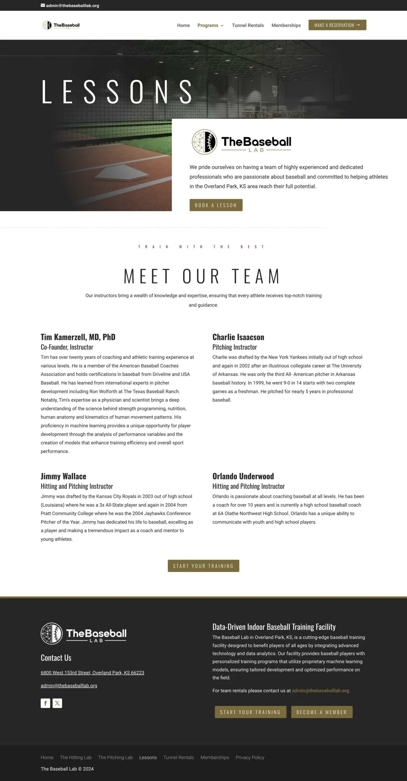 Website design for lessons